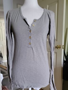 J.Crew Long Sleeve Tee With Buttons